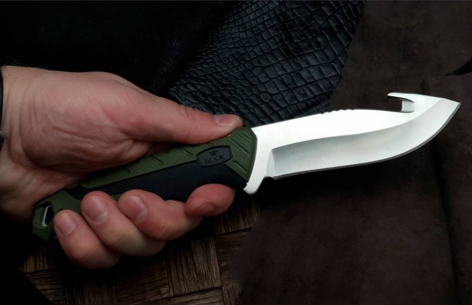 Нож Pursuit Large Guthook - BUCK 0657GRG, сталь 420HC, рукоять термопластик - фото 4