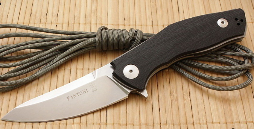 Нож с фиксированным клинком Fantoni, C.U.T. Fixed, FAN/CUTFxBkBkLBk, сталь CPM-S30V, рукоять cтеклотекстолит G-10, чёрный от Ножиков