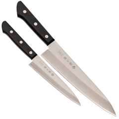 Фото Набор из 2-х кухонных ножей Tojiro TBS-210, сталь VG-10, рукоять дерево, черный