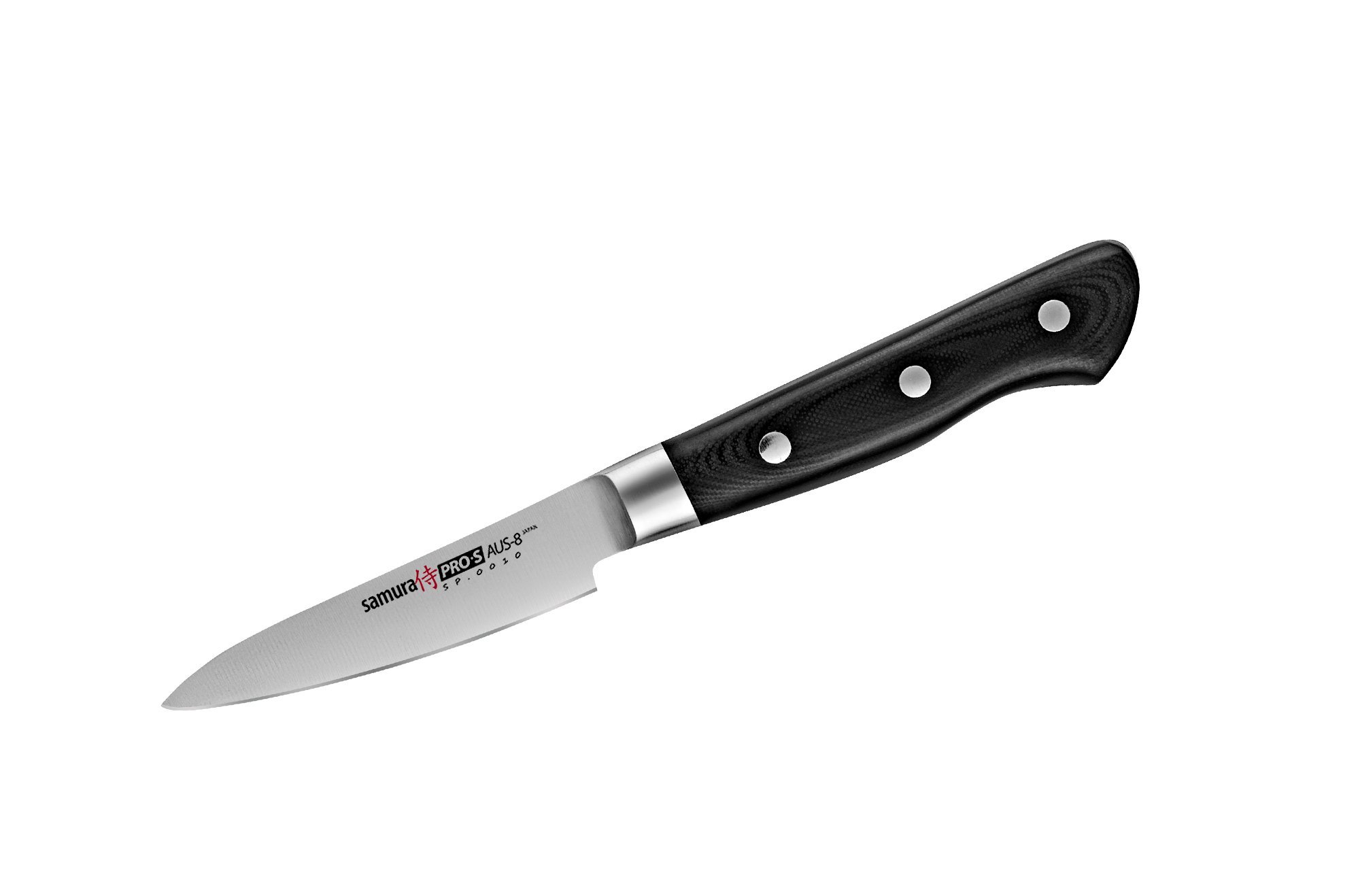 Нож кухонный Samura PRO-S овощной - SP-0010, сталь AUS-8, рукоять G10, 88 мм