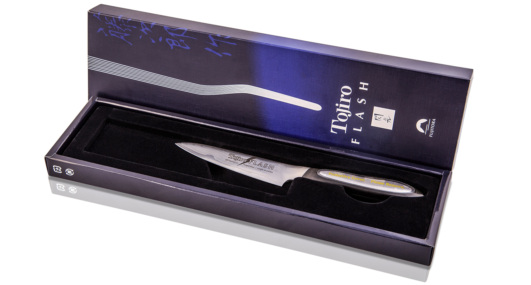 фото Нож универсальный tojiro flash, ff-pa100, сталь vg-10, чёрный, в картонной коробке