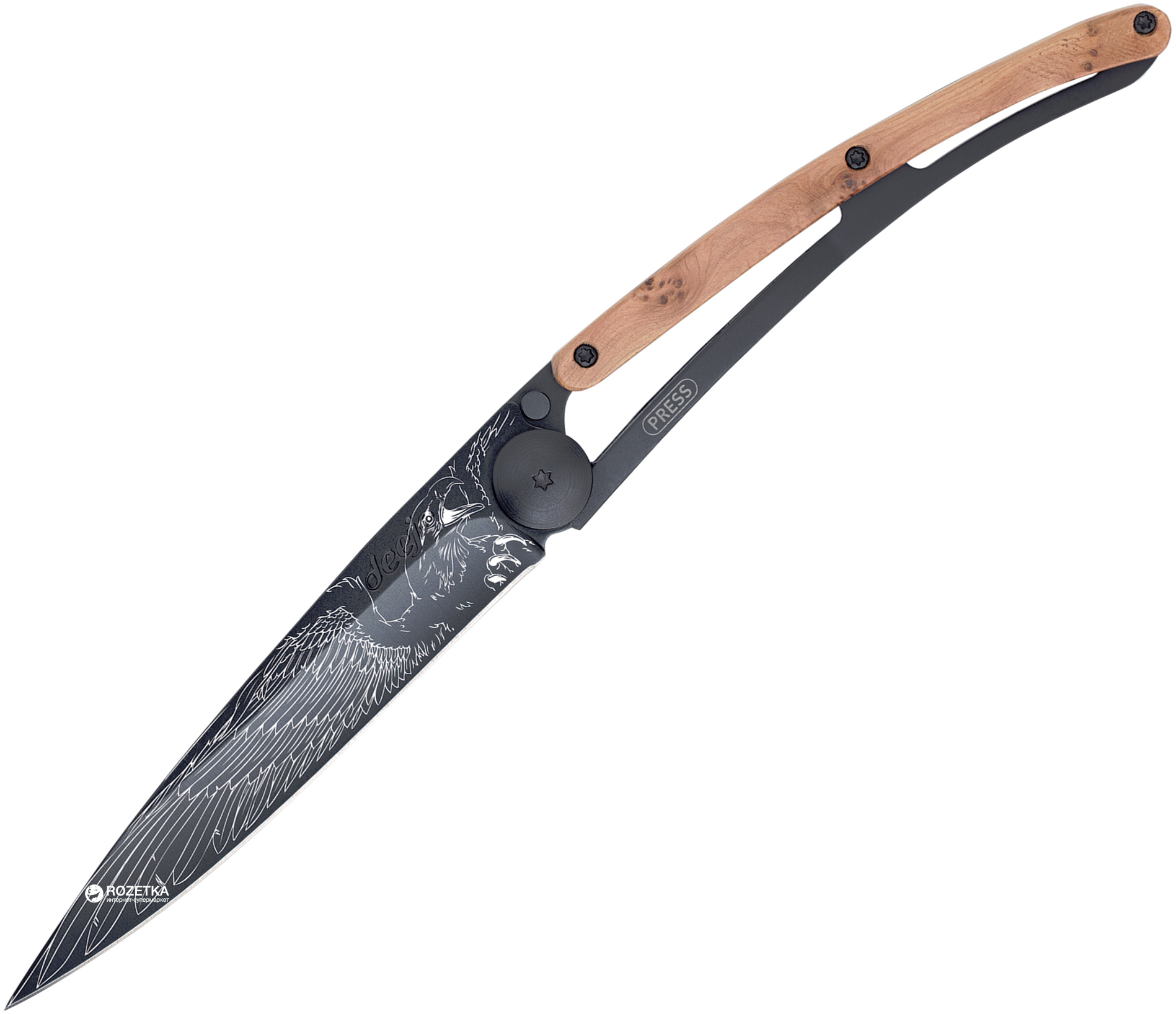 Складной нож Deejo Black Eagle 37G, Juniper wood - фото 1