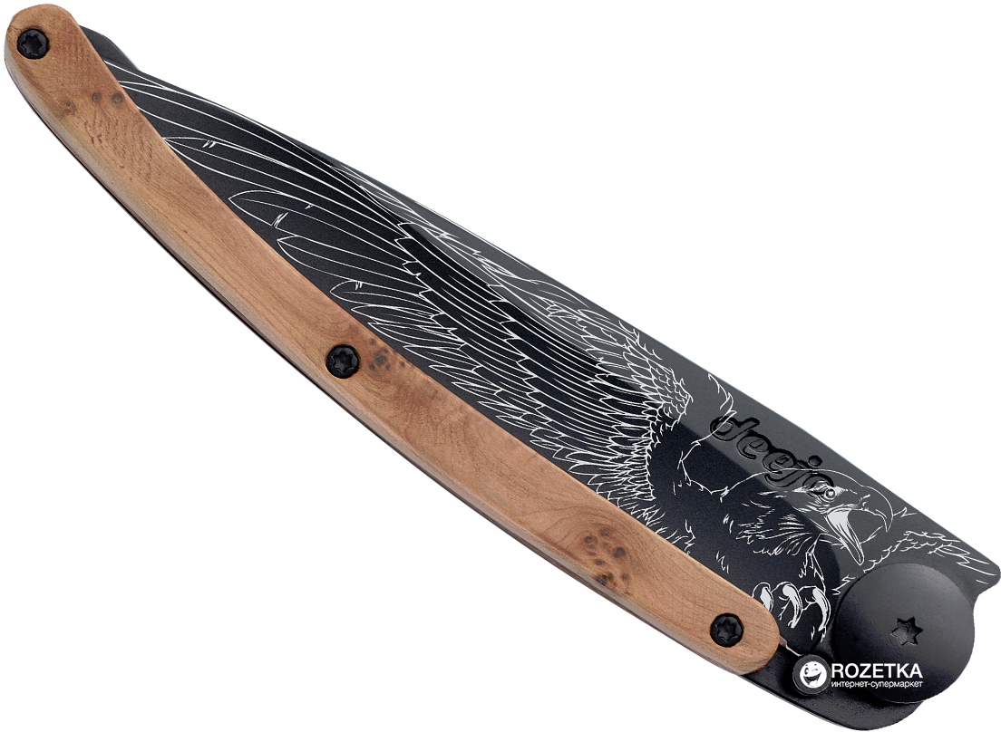 фото Складной нож deejo black eagle 37g, juniper wood