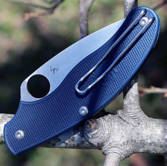 Нож складной UK Penknife Spyderco 94PDBL, сталь Crucible CPM® S110V™ Satin Plain, рукоять термопластик FRN (Dark Blue) синий - фото 3