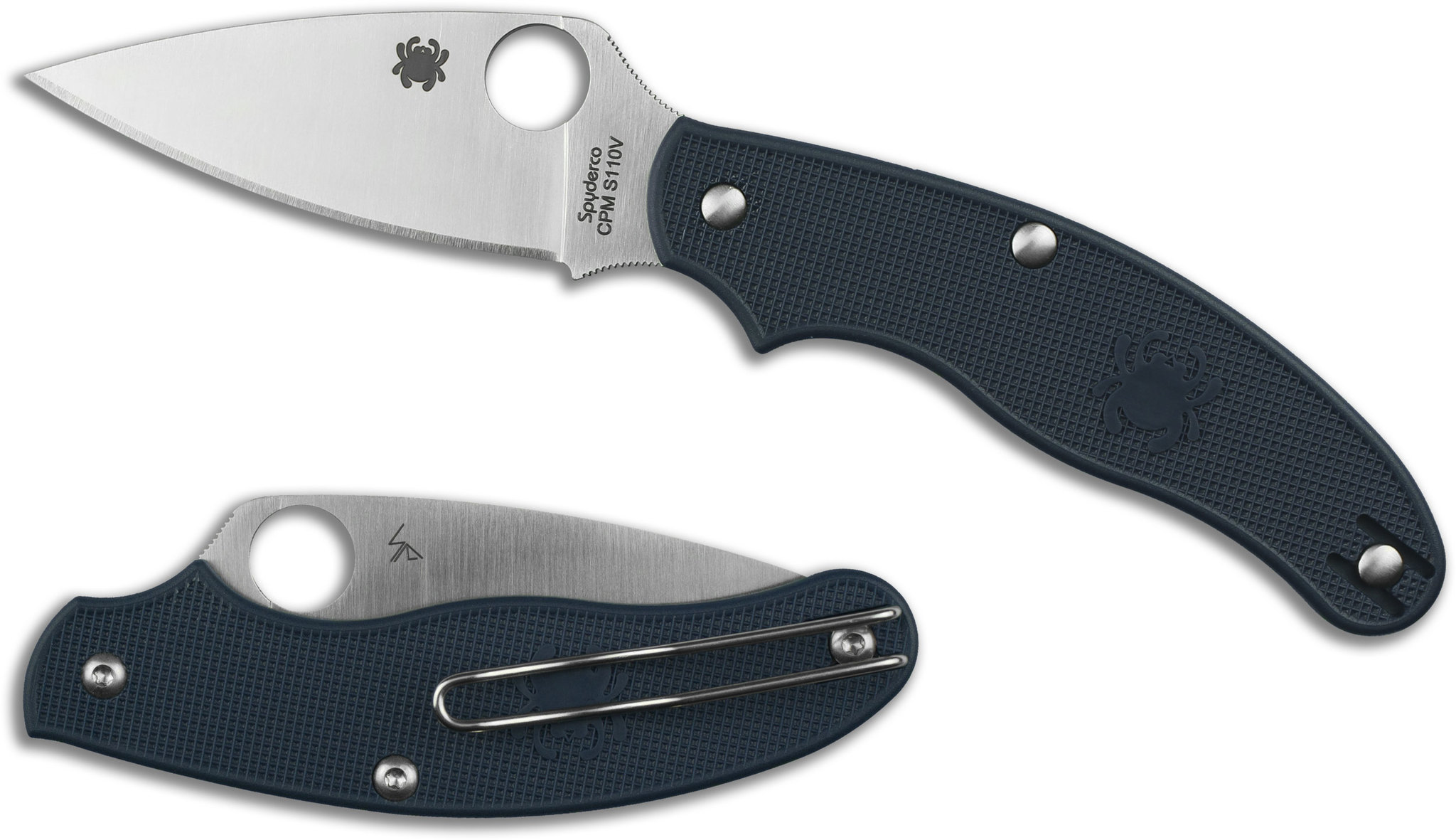 Нож складной UK Penknife Spyderco 94PDBL, сталь Crucible CPM® S110V™ Satin Plain, рукоять термопластик FRN (Dark Blue) синий - фото 5