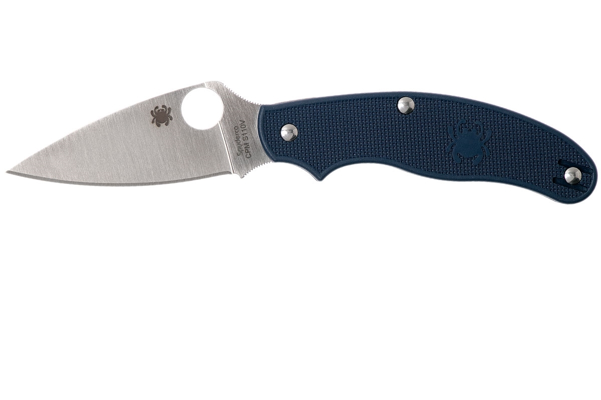 Нож складной UK Penknife Spyderco 94PDBL, сталь Crucible CPM® S110V™ Satin Plain, рукоять термопластик FRN (Dark Blue) синий - фото 7