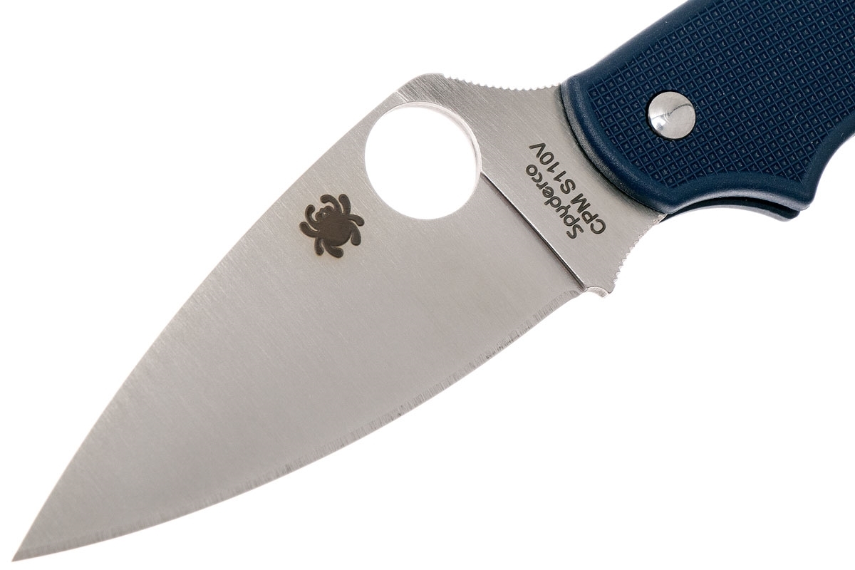 Нож складной UK Penknife Spyderco 94PDBL, сталь Crucible CPM® S110V™ Satin Plain, рукоять термопластик FRN (Dark Blue) синий - фото 9