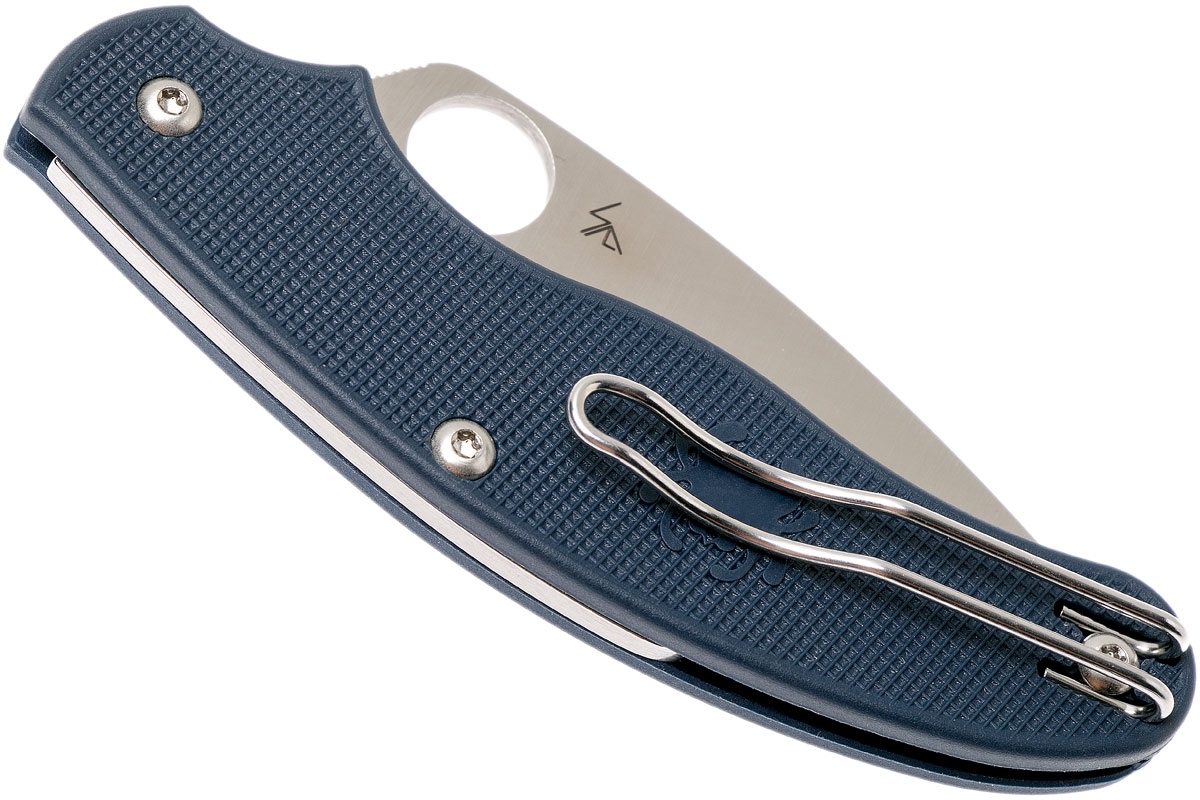 Нож складной UK Penknife Spyderco 94PDBL, сталь Crucible CPM® S110V™ Satin Plain, рукоять термопластик FRN (Dark Blue) синий - фото 10