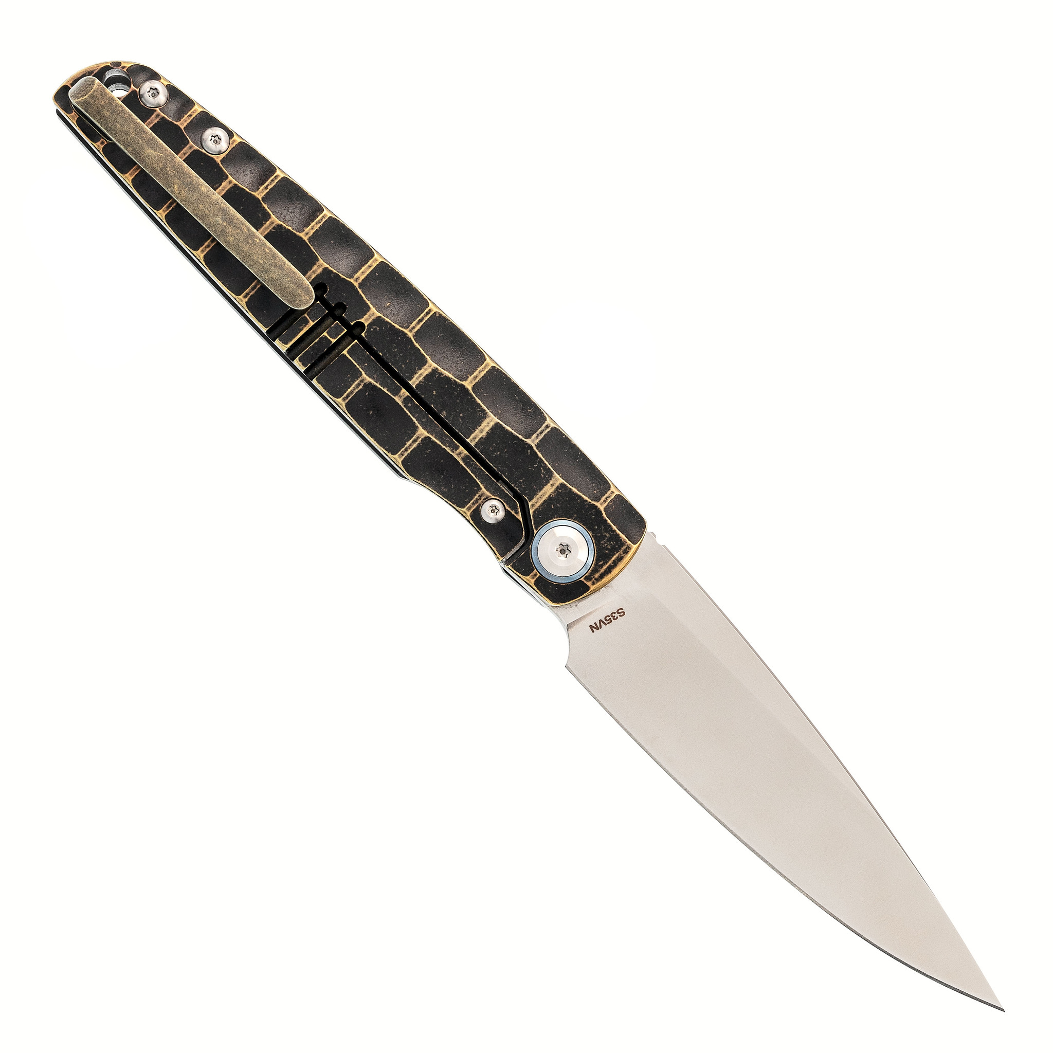 фото Складной нож ch3541 gold, сталь s35vn, рукоять g10 ch outdoor knife