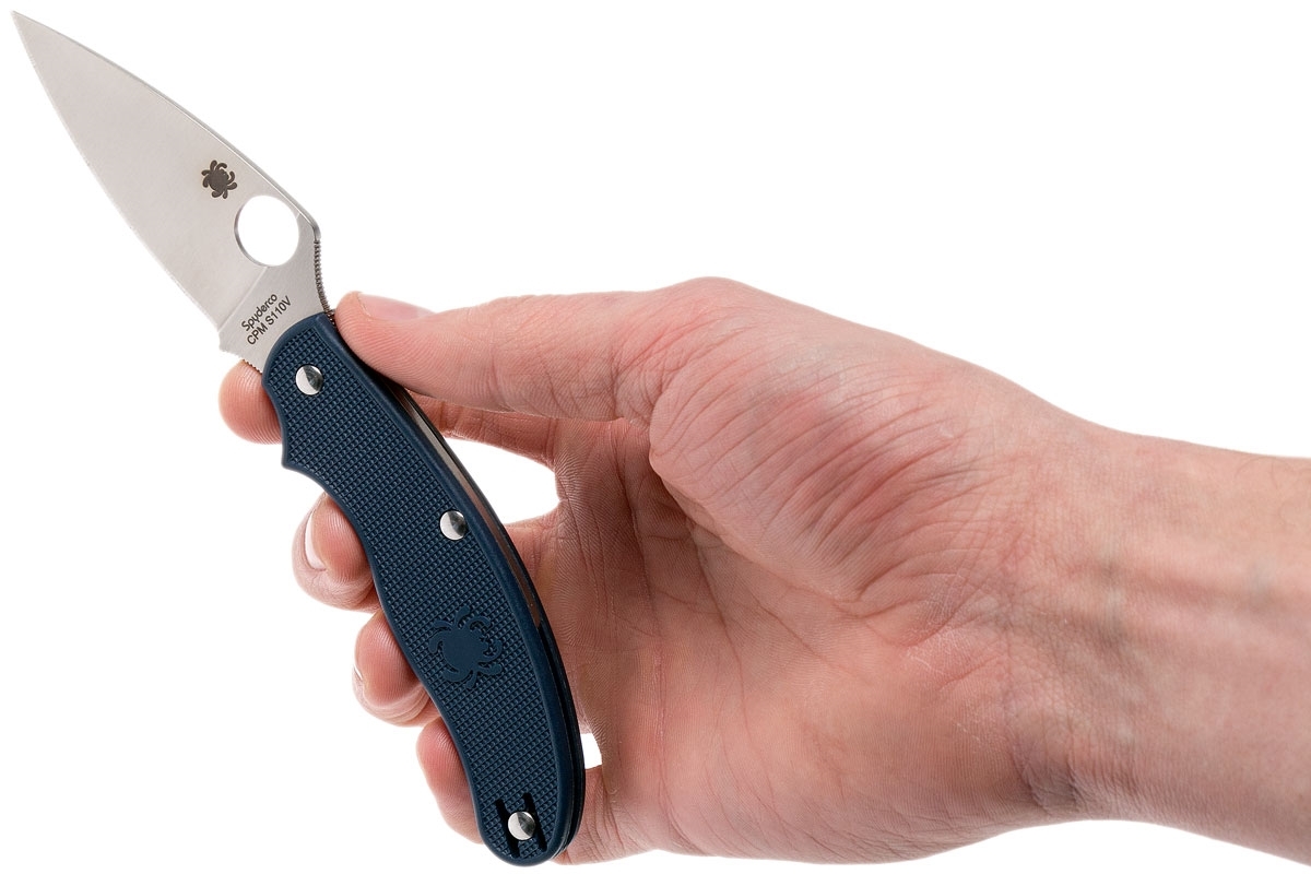 Нож складной UK Penknife Spyderco 94PDBL, сталь Crucible CPM® S110V™ Satin Plain, рукоять термопластик FRN (Dark Blue) синий - фото 6