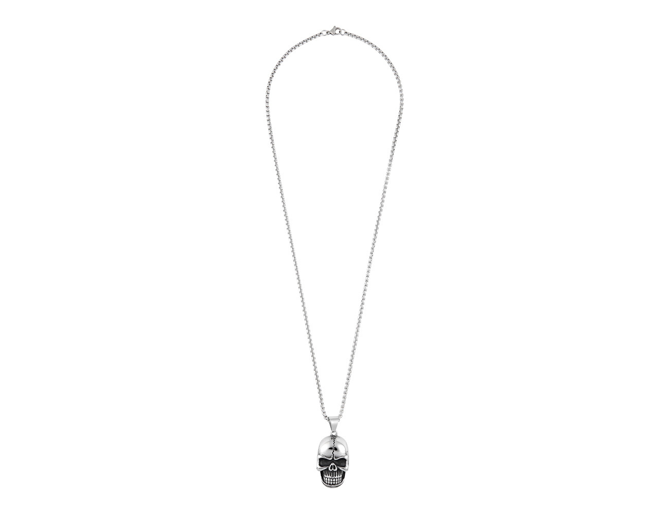 фото Подвеска zippo, серебристая, в форме черепа, с цепочкой 60 см, нержавеющая сталь, 2,2x3,9x1,5 см