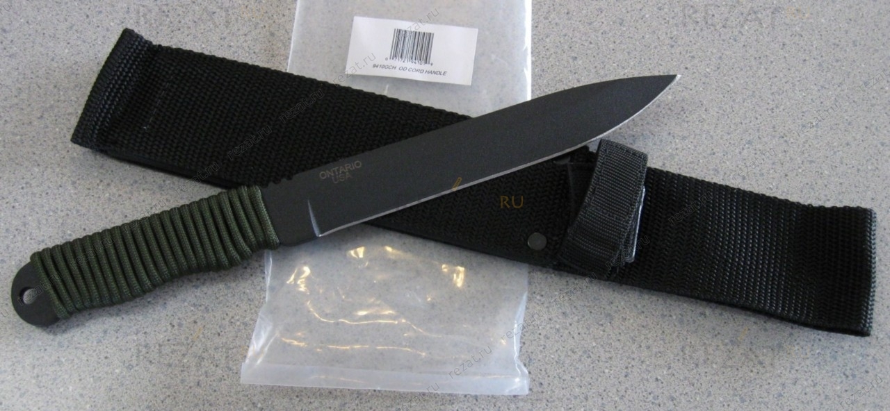 фото Нож с фиксированным клинком "green cord wrap" ontario