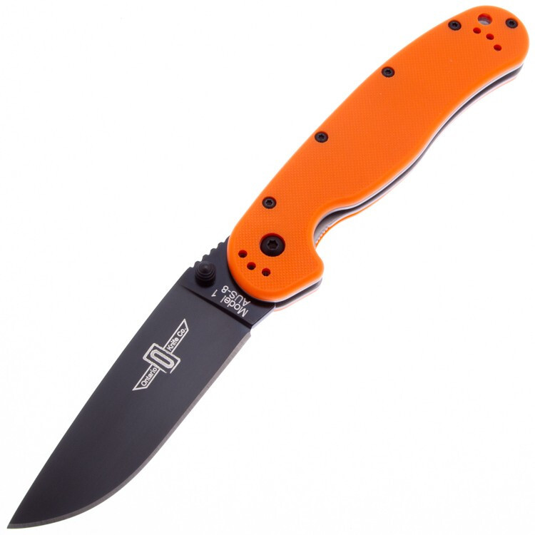 фото Складной нож ontario rat i orange, сталь aus-8, рукоять нейлон