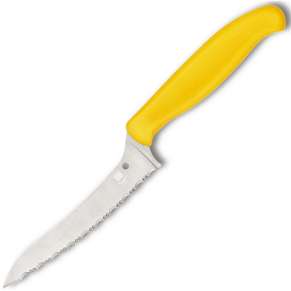 Универсальный кухонный нож Spyderco Z-Cut SpyderEdge Offset Kitchen, сталь CTS - BD1 Alloy, рукоять желтый полипропилен от Ножиков