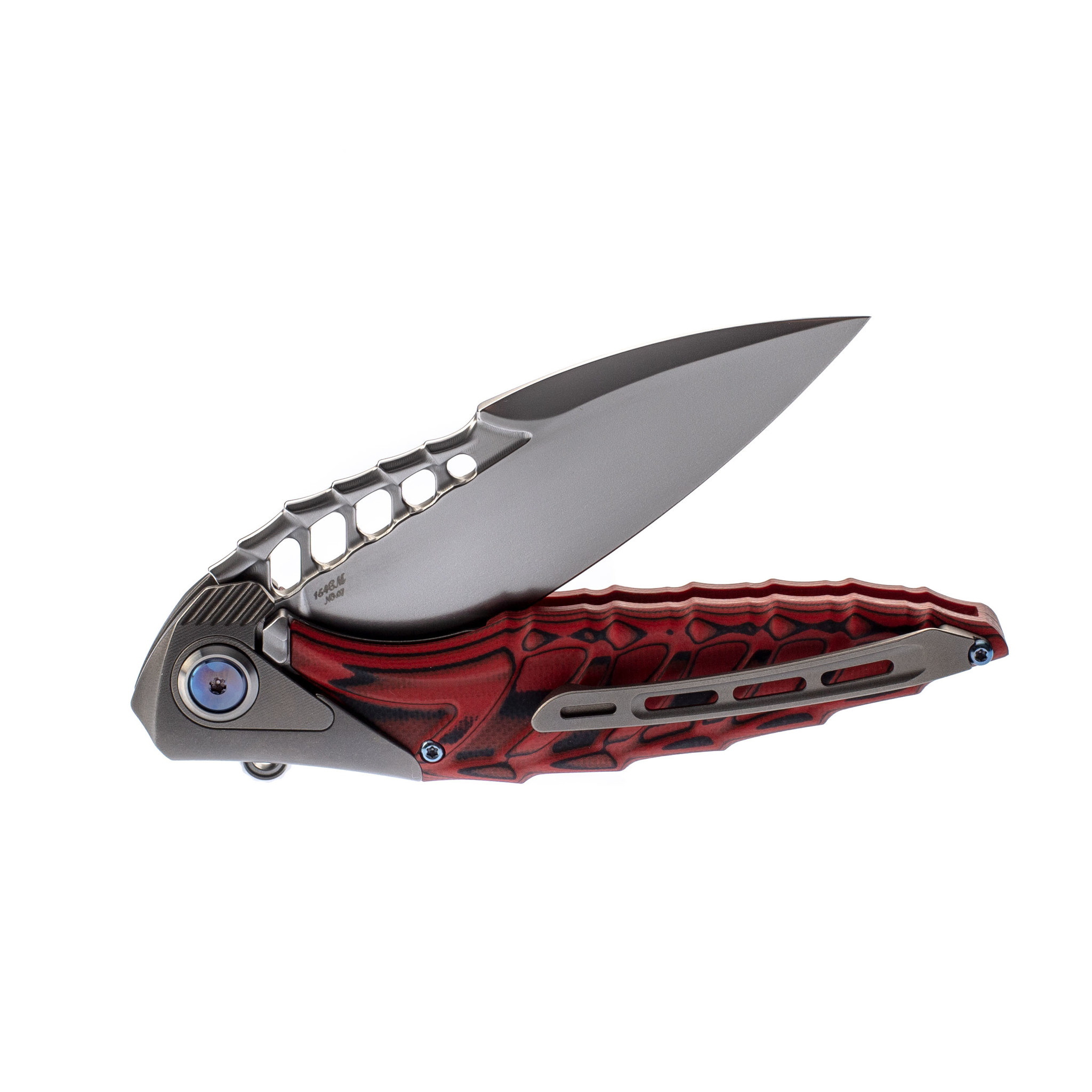 Нож складной Thor 7 Rikeknife, сталь 154CM, Red Titanium/G10 - фото 6