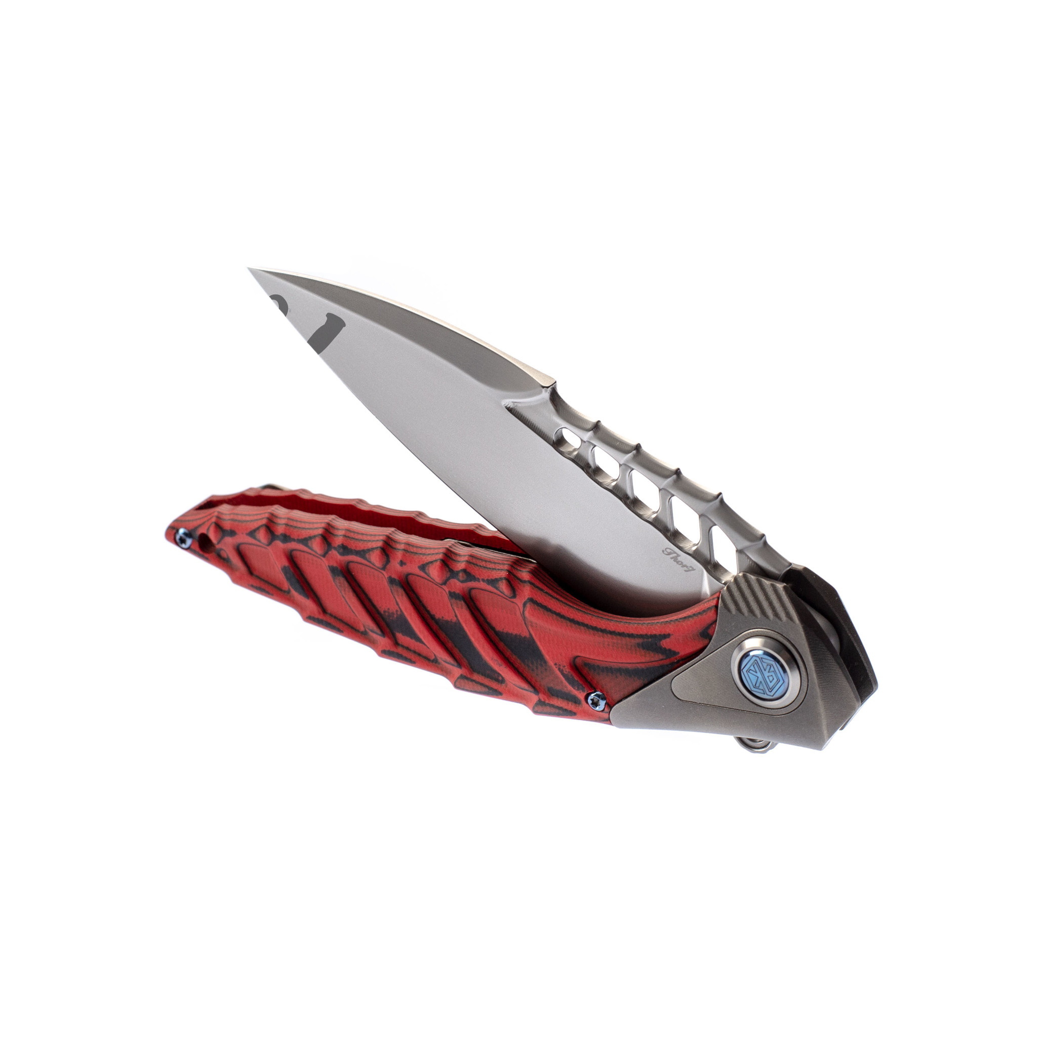 Нож складной Thor 7 Rikeknife, сталь 154CM, Red Titanium/G10 - фото 7