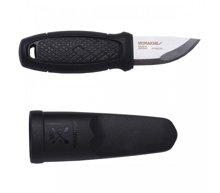 Нож с фиксированным лезвием Morakniv Eldris, сталь Sandvik 12С27, рукоять пластик, черный, кресало - фото 6