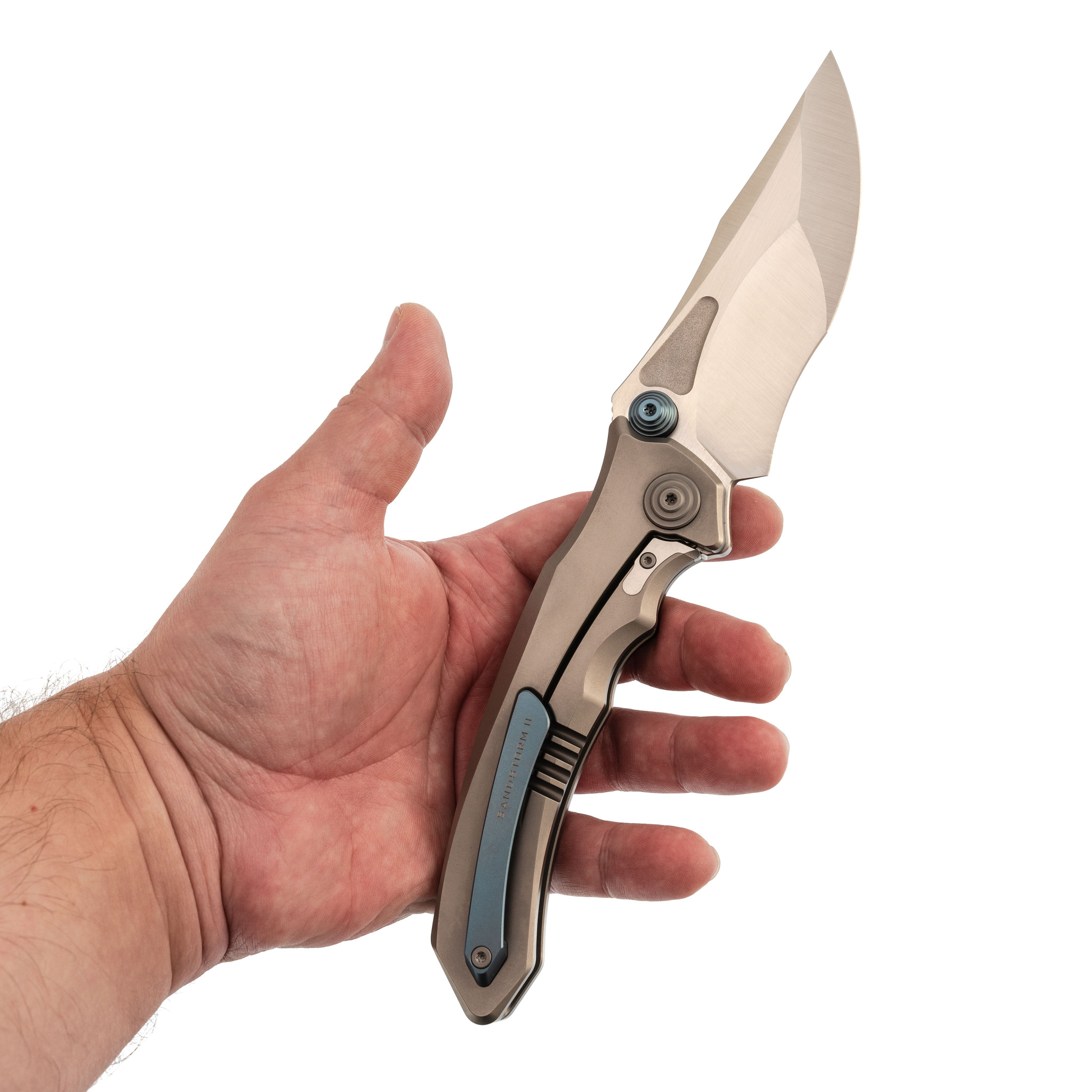 Складной нож Maxace Sandstorm II, сталь M390, рукоять Smooth Titanium - фото 7