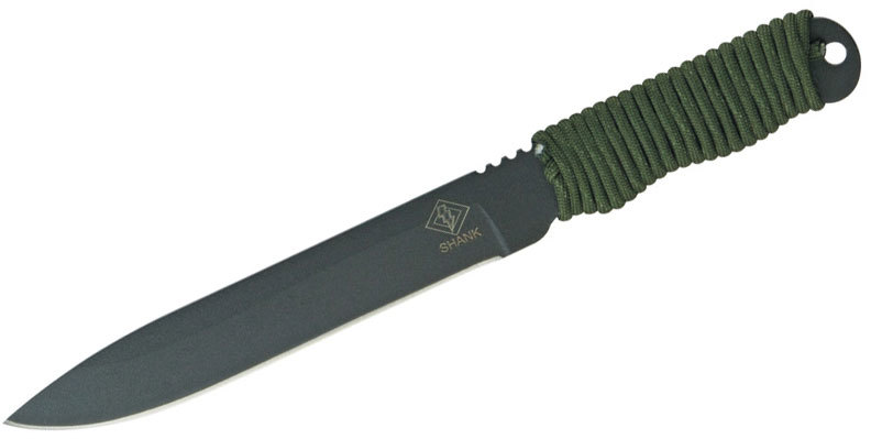 Нож с фиксированным клинком Ontario Ranger Shank, сталь 1095, рукоять паракорд, green/black трость с клинком скрудж