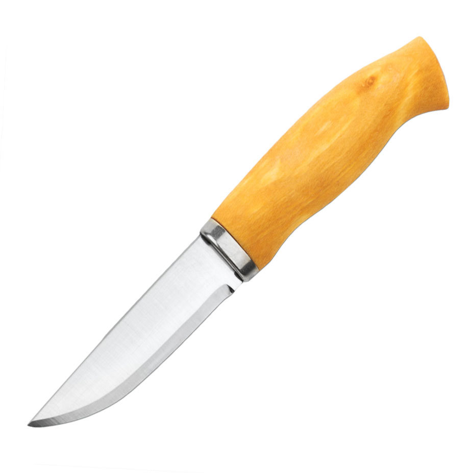 Нож с фиксированным клинком Brusletto, сталь Sandvik 12C27, рукоять карельская береза, с чехлом нож пукко малый ромб сталь d2 карельская береза