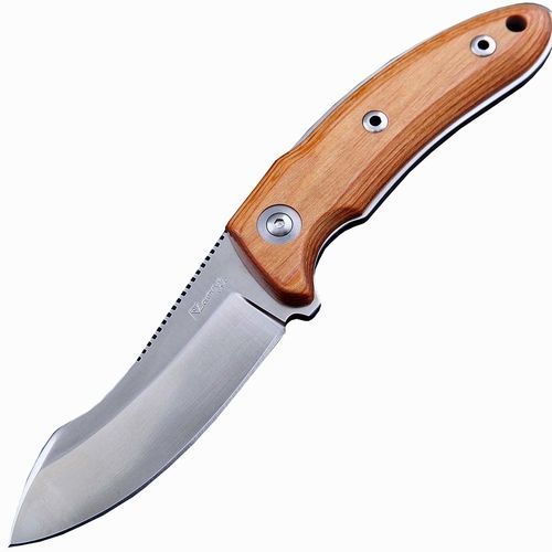 Туристический охотничий нож с фиксированным клинком Katz Kagemusha NFX, сталь XT-80, рукоять береза деревянный нож охотничий