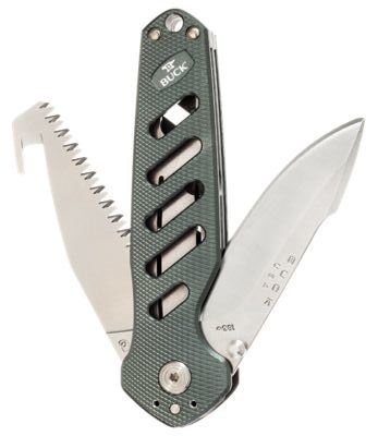 фото Нож складной 183 alpha crosslock - buck 0183grs, сталь 420hc, рукоять алюминий, зеленый