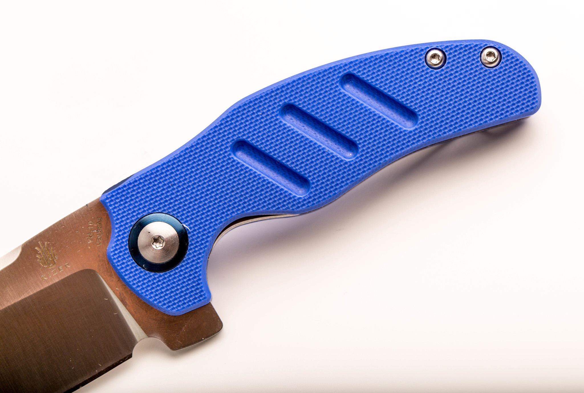 Складной нож Kizer C01C, сталь VG-10, рукоять G10, синий - фото 2