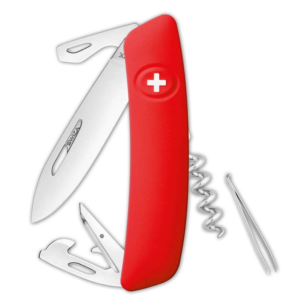 Швейцарский нож SWIZA D03 Standard, 95 мм, 11 функций, красный (Арт .