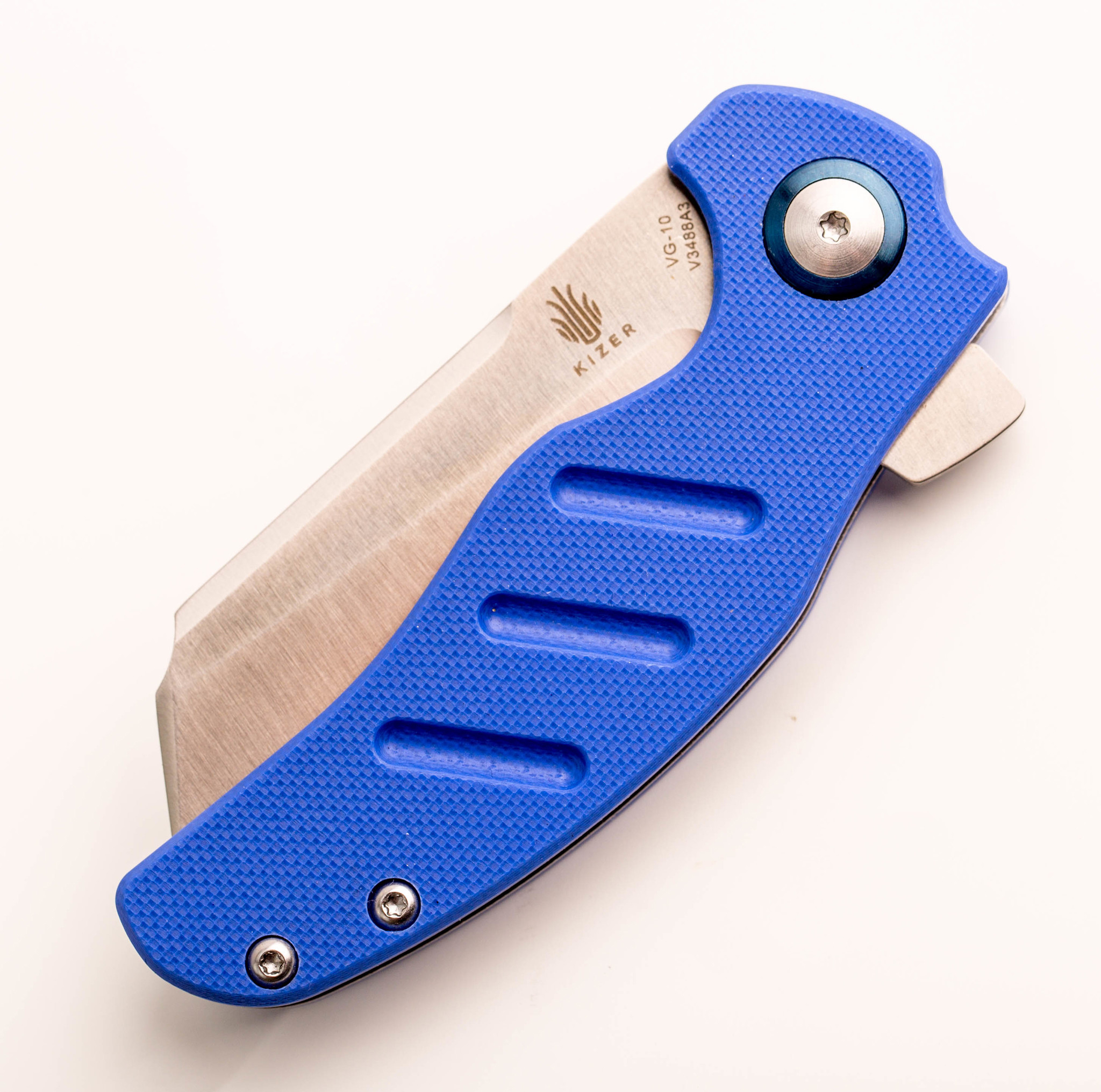 Складной нож Kizer C01C, сталь VG-10, рукоять G10, синий - фото 7