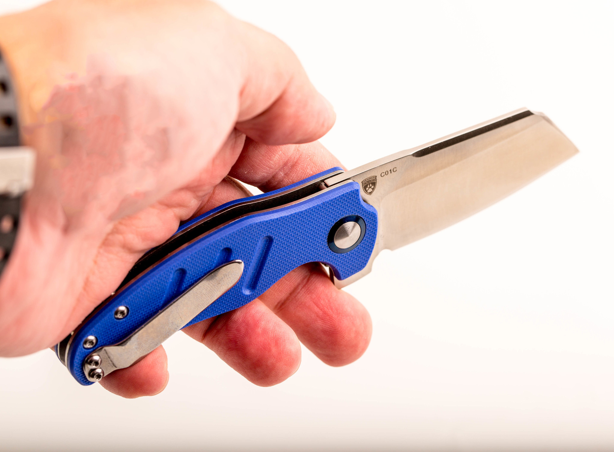 Складной нож Kizer C01C, сталь VG-10, рукоять G10, синий - фото 8