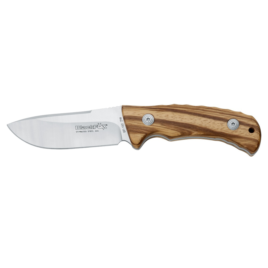 Нож с фиксированным клинком Blackfox Hunter 132 Zebra Wood, сталь 440А, дерево - фото 2