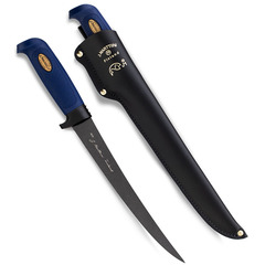 Фото Нож филейный Marttiini, сталь X20Cr13, рукоять резина, синий, в чехле