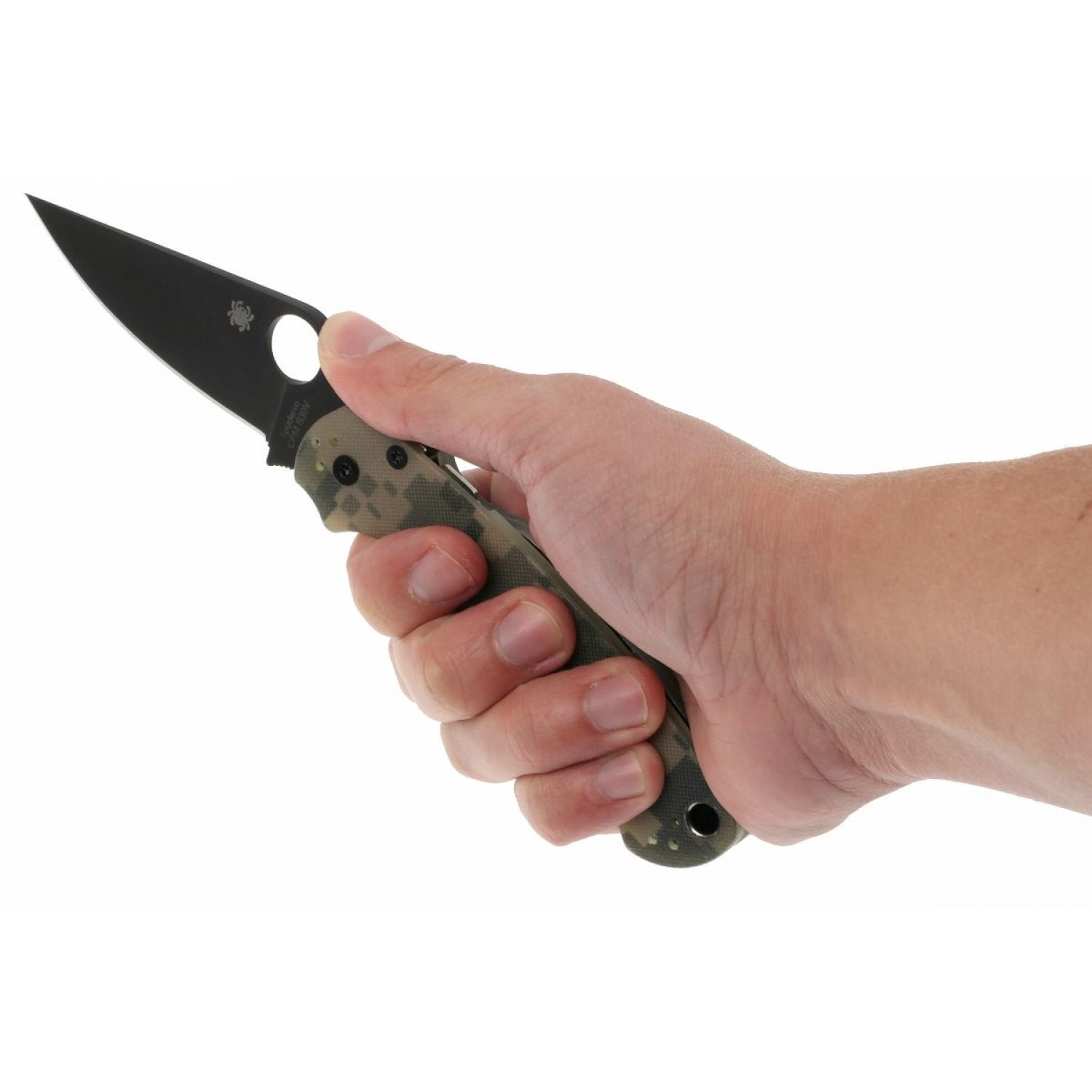 фото Нож складной para military 2 black - spyderco c81gpcmobk2, сталь cpm® s30v™ black dlc coated plain, рукоять стеклотекстолит g10, цифровой камуфляж (digi camo)