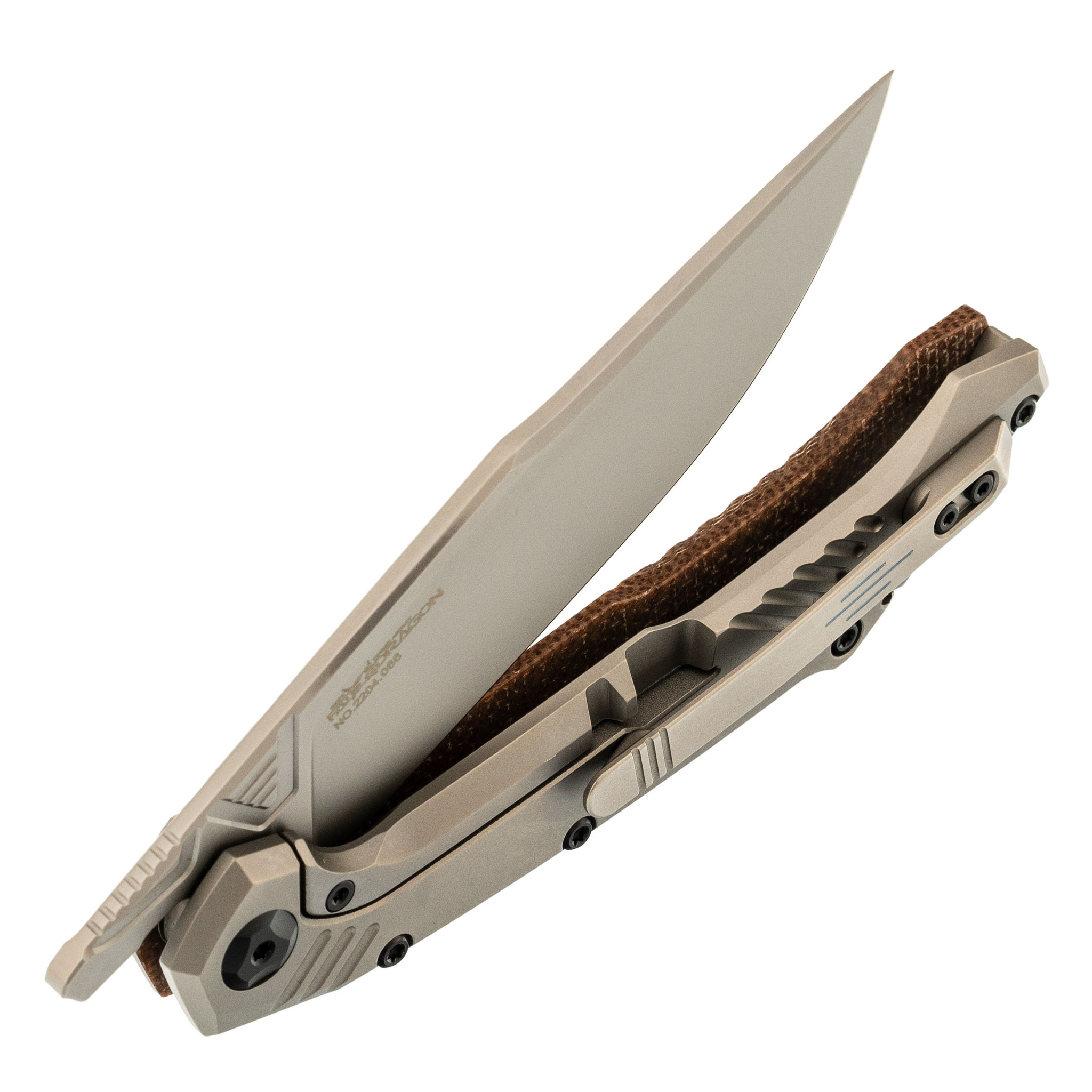 Складной нож Fat Dragon 13, сталь CPM-S35VN, рукоять G10, коричневый - фото 5