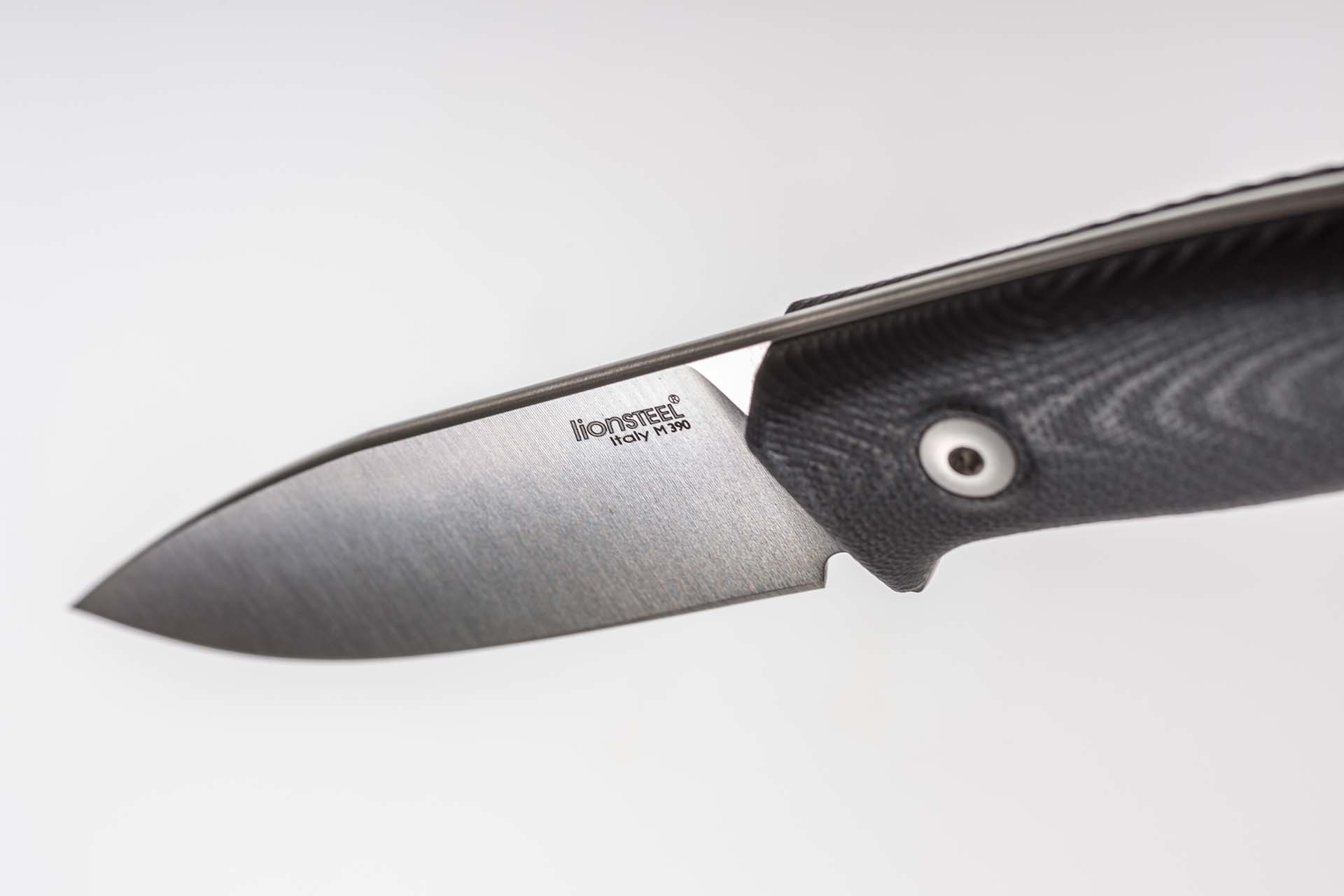 Нож с фиксированным клинком LionSteel M1 GBK, сталь M390, рукоять G10, черный - фото 8