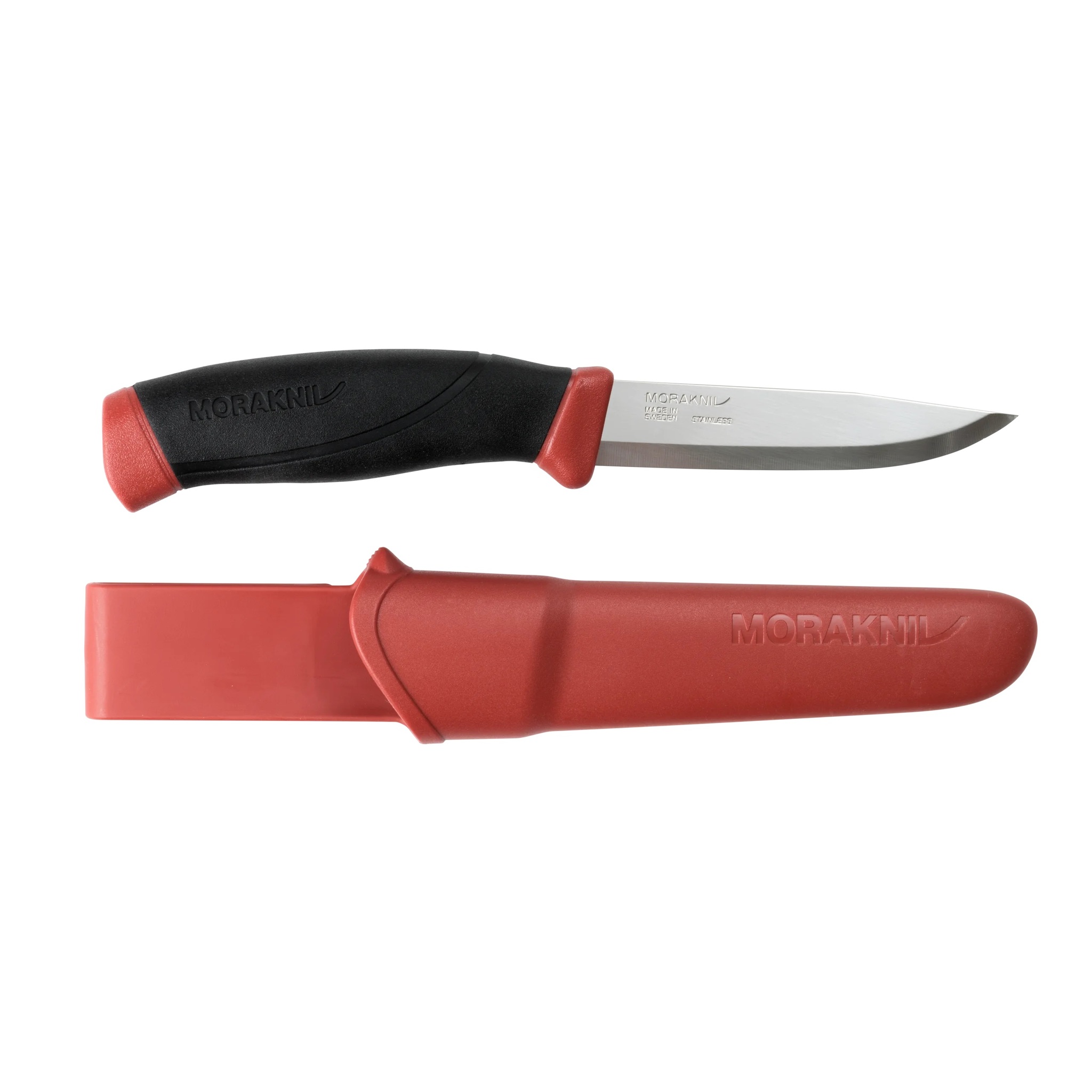 Нож с фиксированным лезвием Morakniv Companion, сталь Sandvik 12C27, рукоять резина, Dala red - фото 3