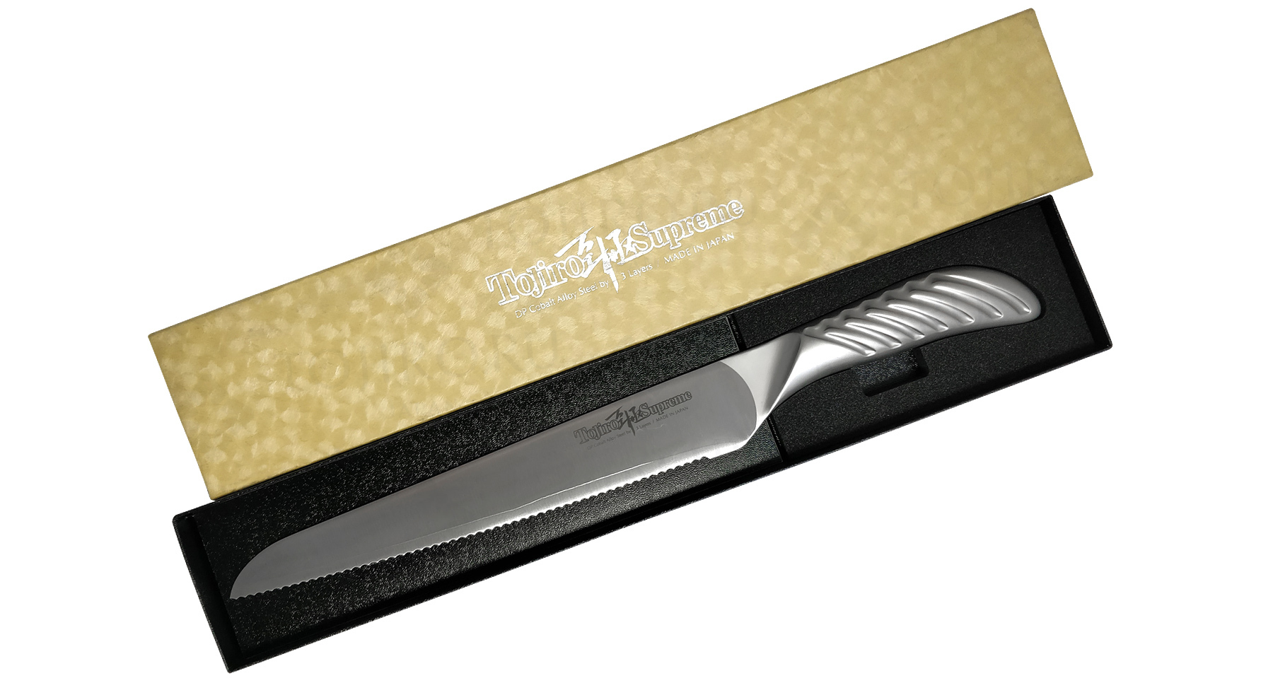 фото Кухонный нож для нарезки хлеба, supreme series dp, tojiro, fd-962, сталь vg-10, в картонной коробке