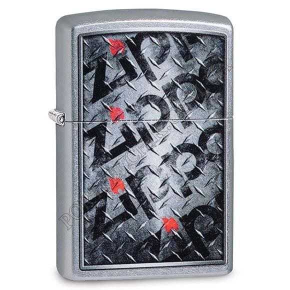 Зажигалка ZIPPO Diamond с покрытием Street Chrome™, латунь/сталь, серебристая, матовая, 36x12x56 мм