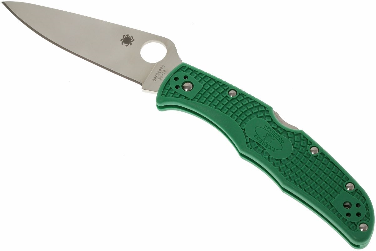Складной нож Spyderco Endura 4 Flat Ground - 10FPGR, сталь VG-10 Satin Plain, рукоять термопластик FRN, зелёный - фото 8