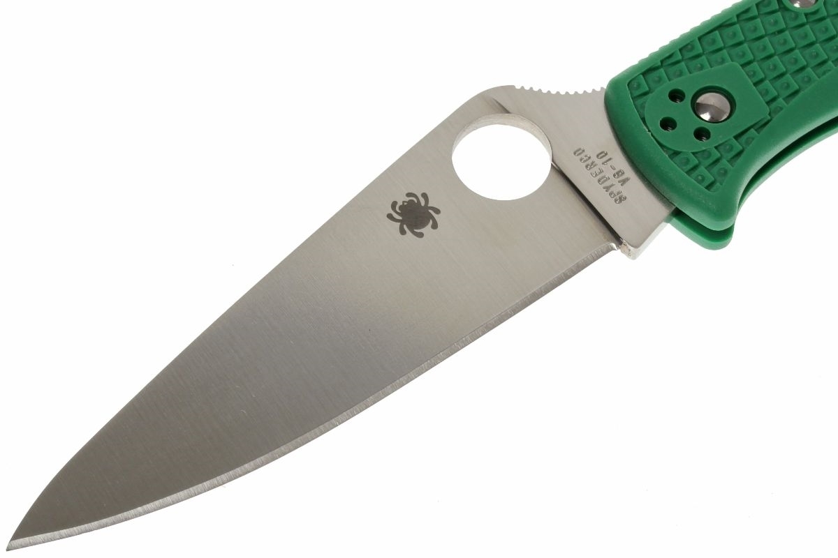 фото Складной нож spyderco endura 4 flat ground - 10fpgr, сталь vg-10 satin plain, рукоять термопластик frn, зелёный