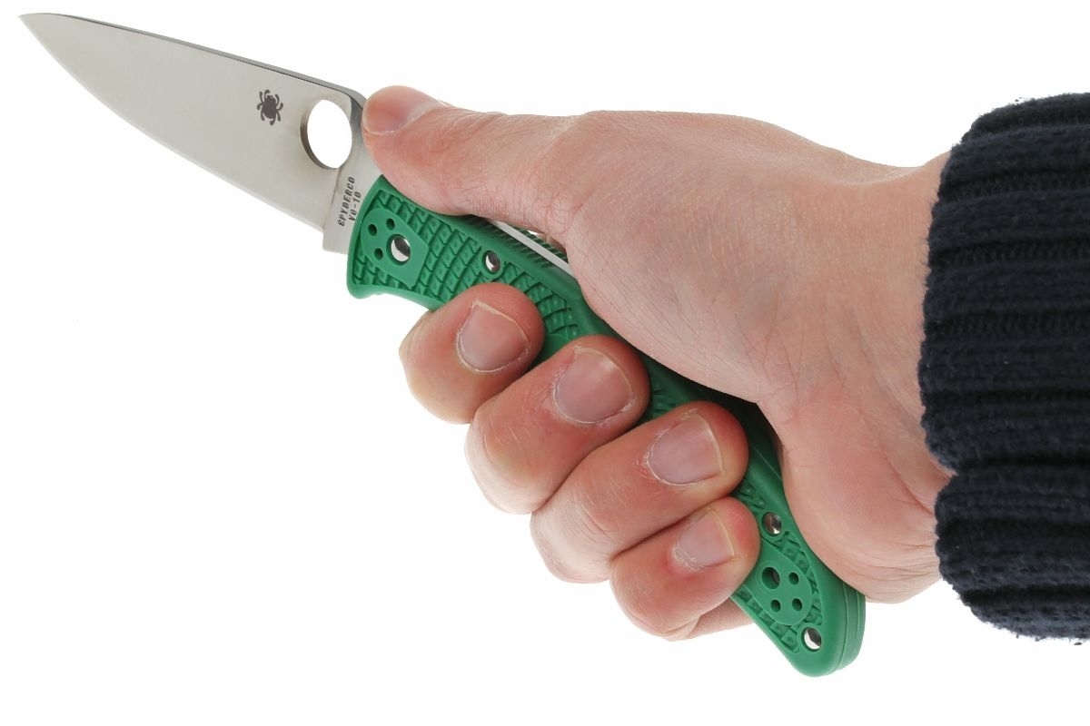 Складной нож Spyderco Endura 4 Flat Ground - 10FPGR, сталь VG-10 Satin Plain, рукоять термопластик FRN, зелёный - фото 2