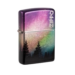 Фото Зажигалка ZIPPO Colorful Sky с покрытием 540 Tumbled Chrome, латунь/сталь, разноцветная, 38x13x57 мм