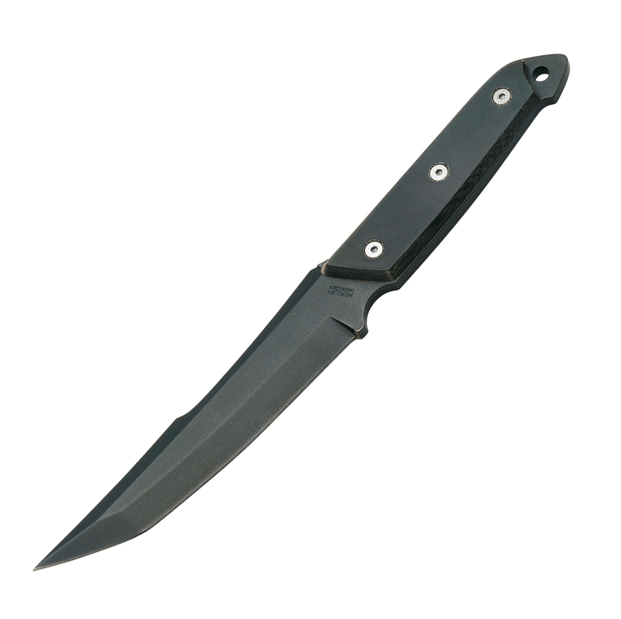 Нож с фиксированным клинком Mercury Dragon TEFLON®, сталь Z50CD15 black teflon, черная микарта от Ножиков