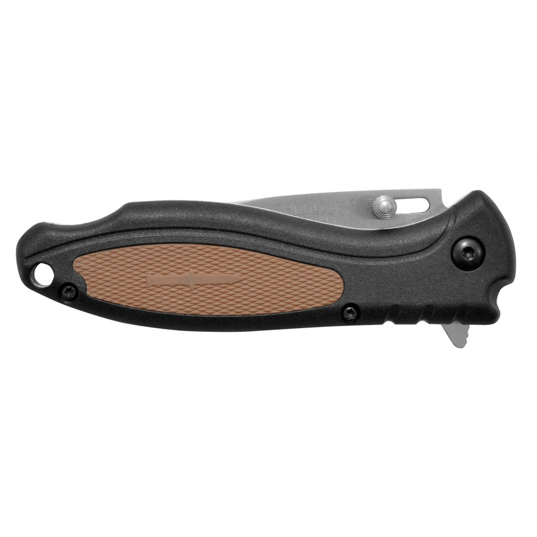 Нож складной Camillus Black TigerSharp, сталь 420J2, рукоять термопластик GFN, чёрно-коричневый от Ножиков