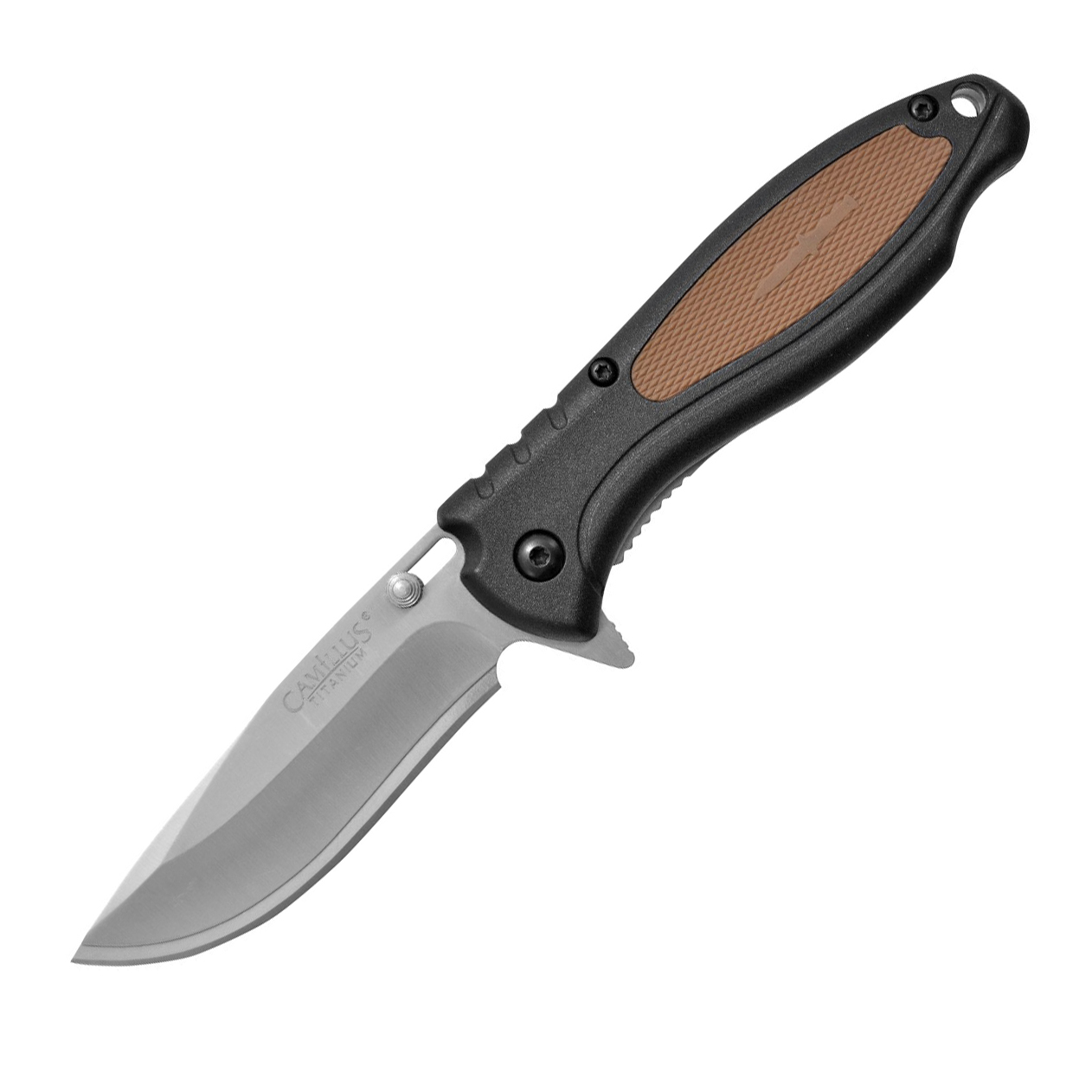 Нож складной Camillus Black TigerSharp, сталь 420J2, рукоять термопластик GFN, чёрно-коричневый складной нож со сменными лезвиями cold steel 40ba click n cut folder сталь 420j2