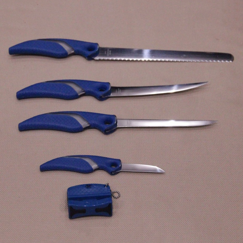 Набор из 4-х рыбацких ножей с точилкой Cuda, сталь 1. 4116, рукоять ABS пластик - фото 6