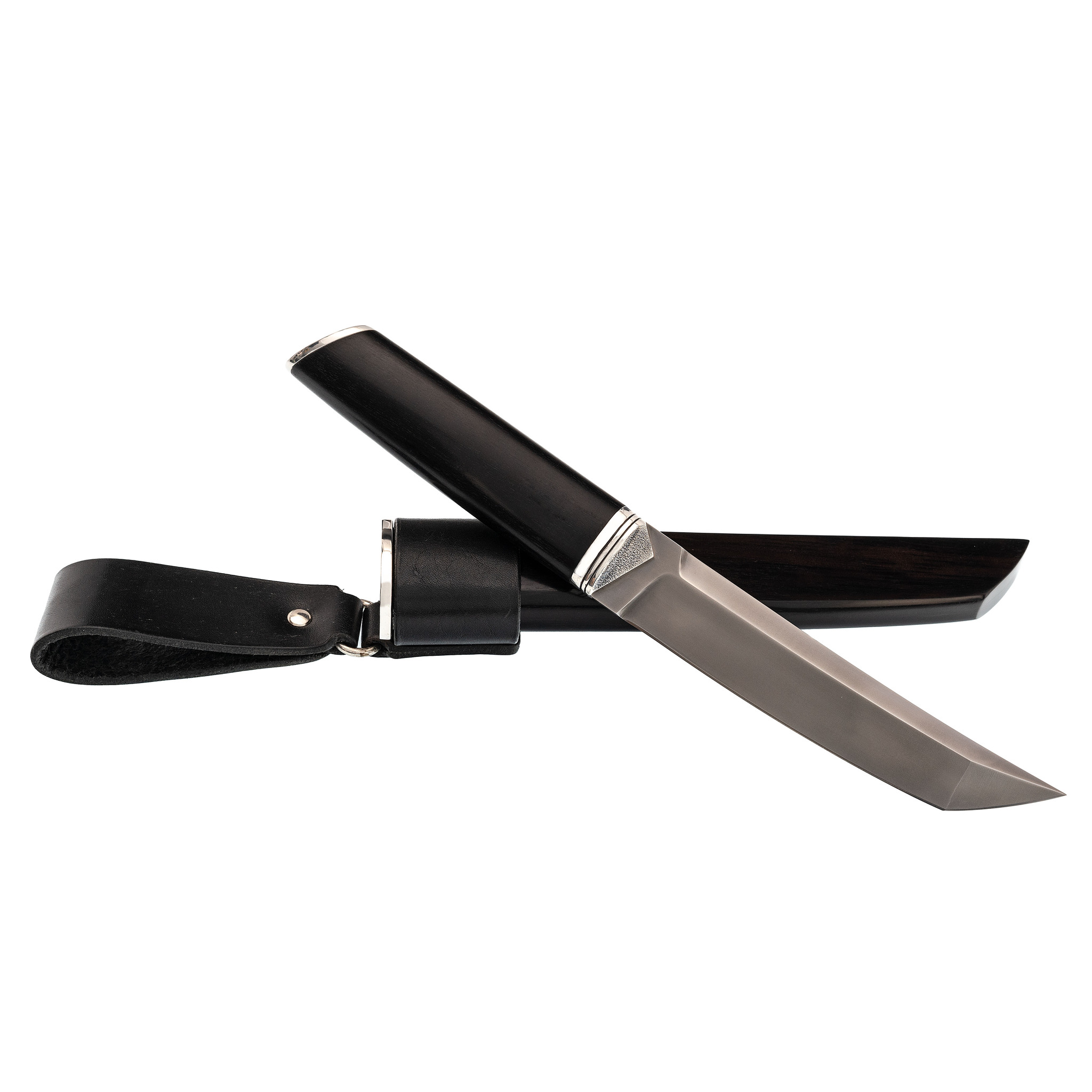 Подарочный нож Танто, многослойная сталь, рукоять рог буйвола - фото 4