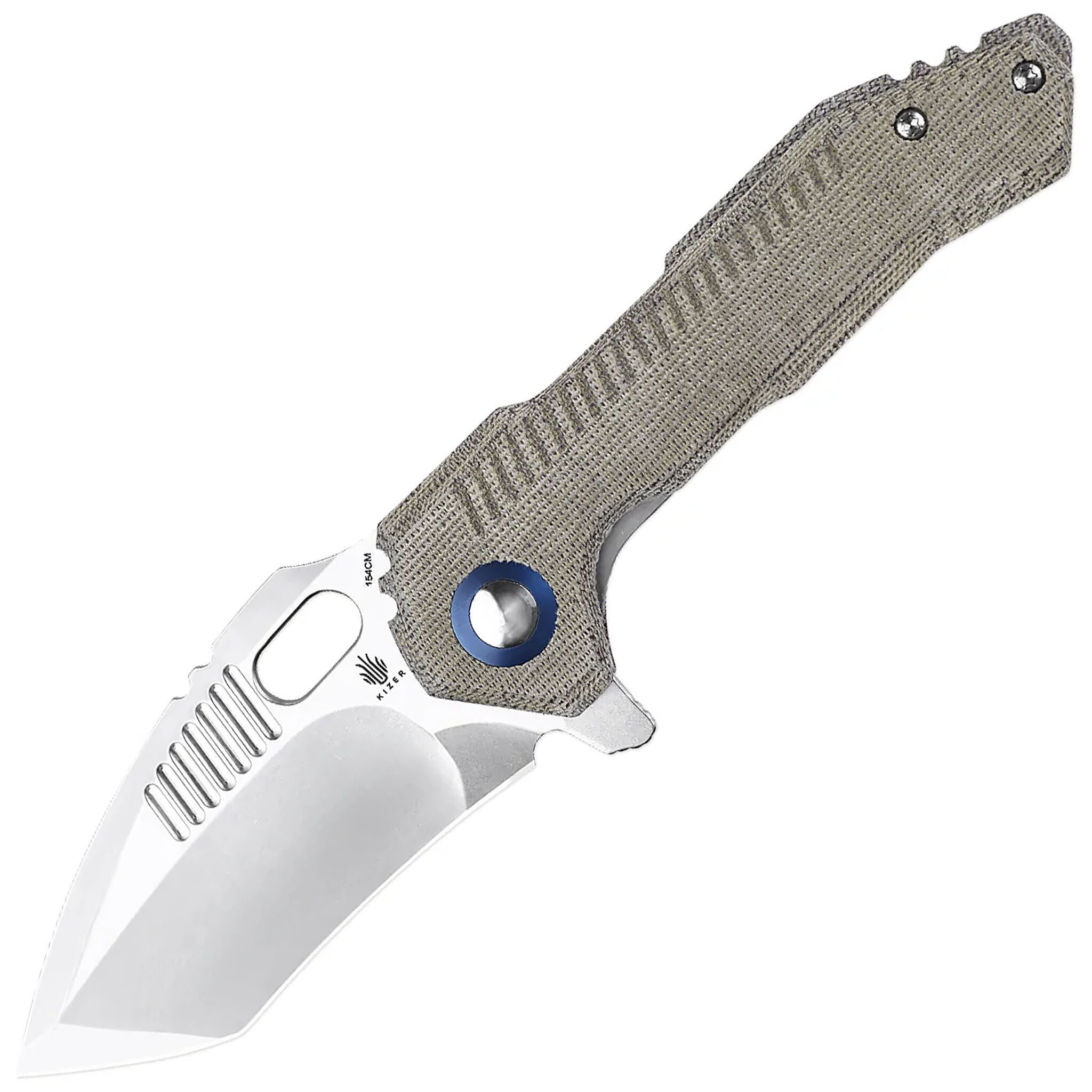 Складной нож Kizer Mini Paragon Satin, сталь 154CM, рукоять микарта мангал складной grillux optimus stainless из нержавеющей стали