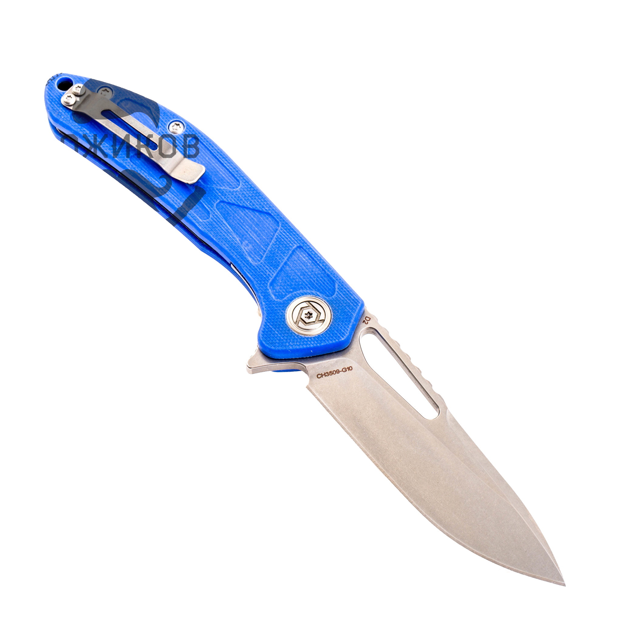Складной нож CH3509 из стали D2, синий - фото 6