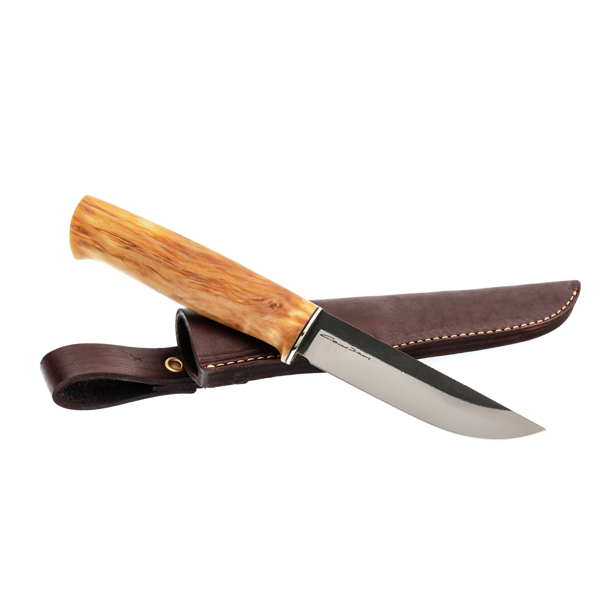 Нож Барбус, сталь Х12Ф1, карельская береза - фото 4